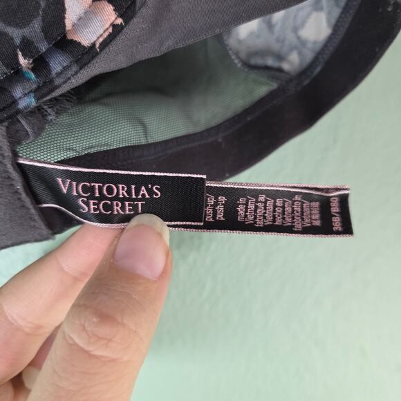 Victoria's Secret Womens Gray Very Sexy Leopard Padded Underwire Push Up Bra 36B - Picture 3 of 5